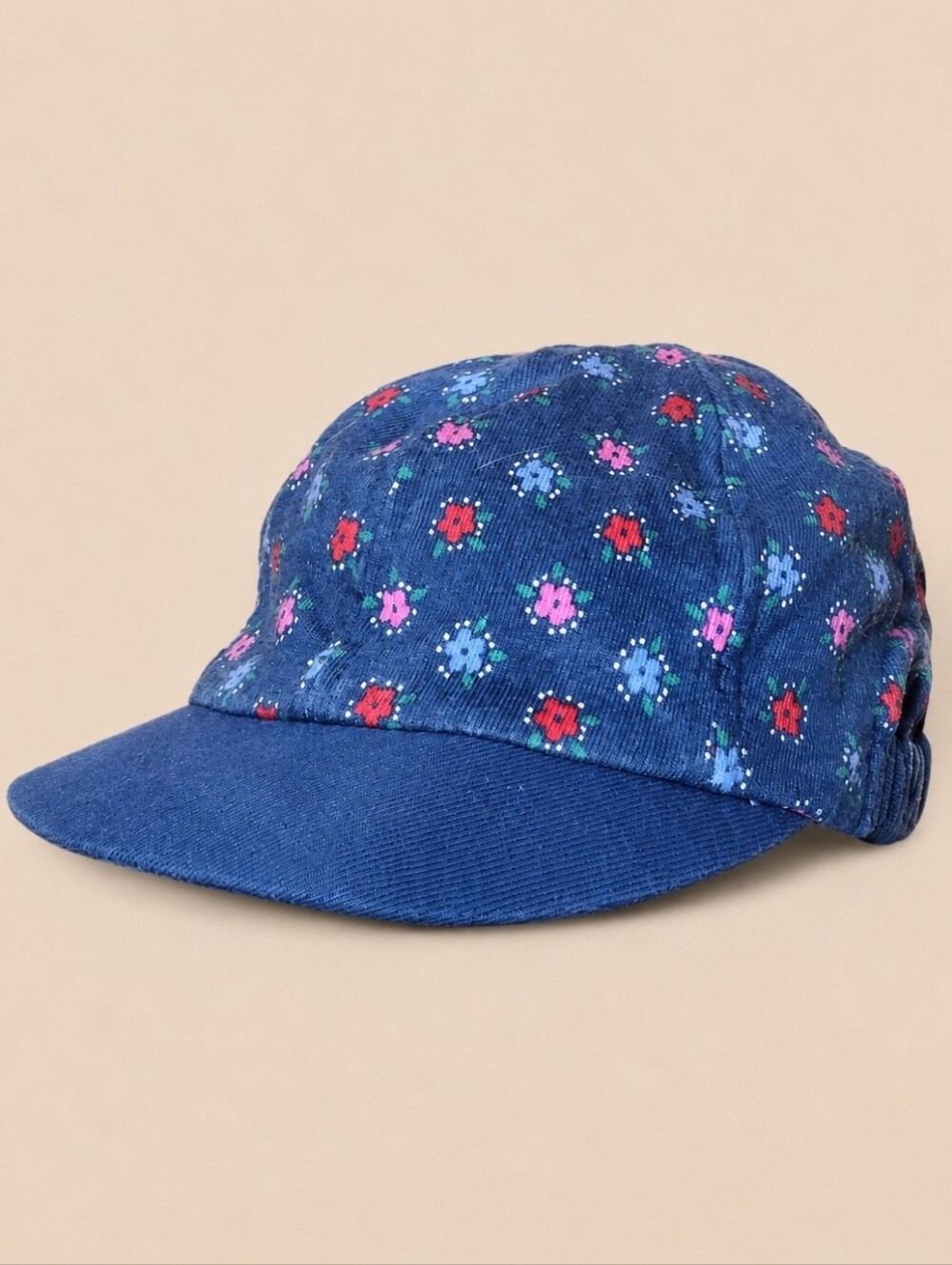 Rare VTG 1996 Gymboree Raunbow Label Blue Floral Baby Hat Cap